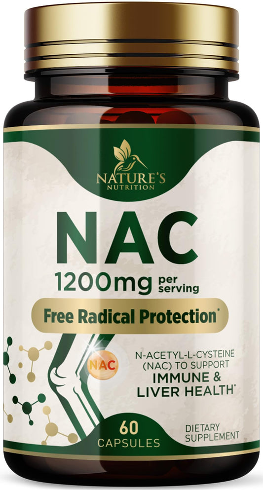 NAC Supplements N-Acetyl L-Cysteine (NAC) 1200 mg - NAC Supplement for Lung Health & Immune Support, Liver Support & Antioxidants, Freefrom N-Acetylcysteine, Gluten Free, Non-GMO, 60 Veggie Capsules BritishVita | Premium UK Vitamins & Wellness Supplements