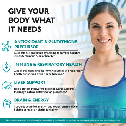 NAC Supplement with Selenium, B6 & B12 | Antioxidant & Immune Support | 1200 mg NAC per Serving | Made in USA