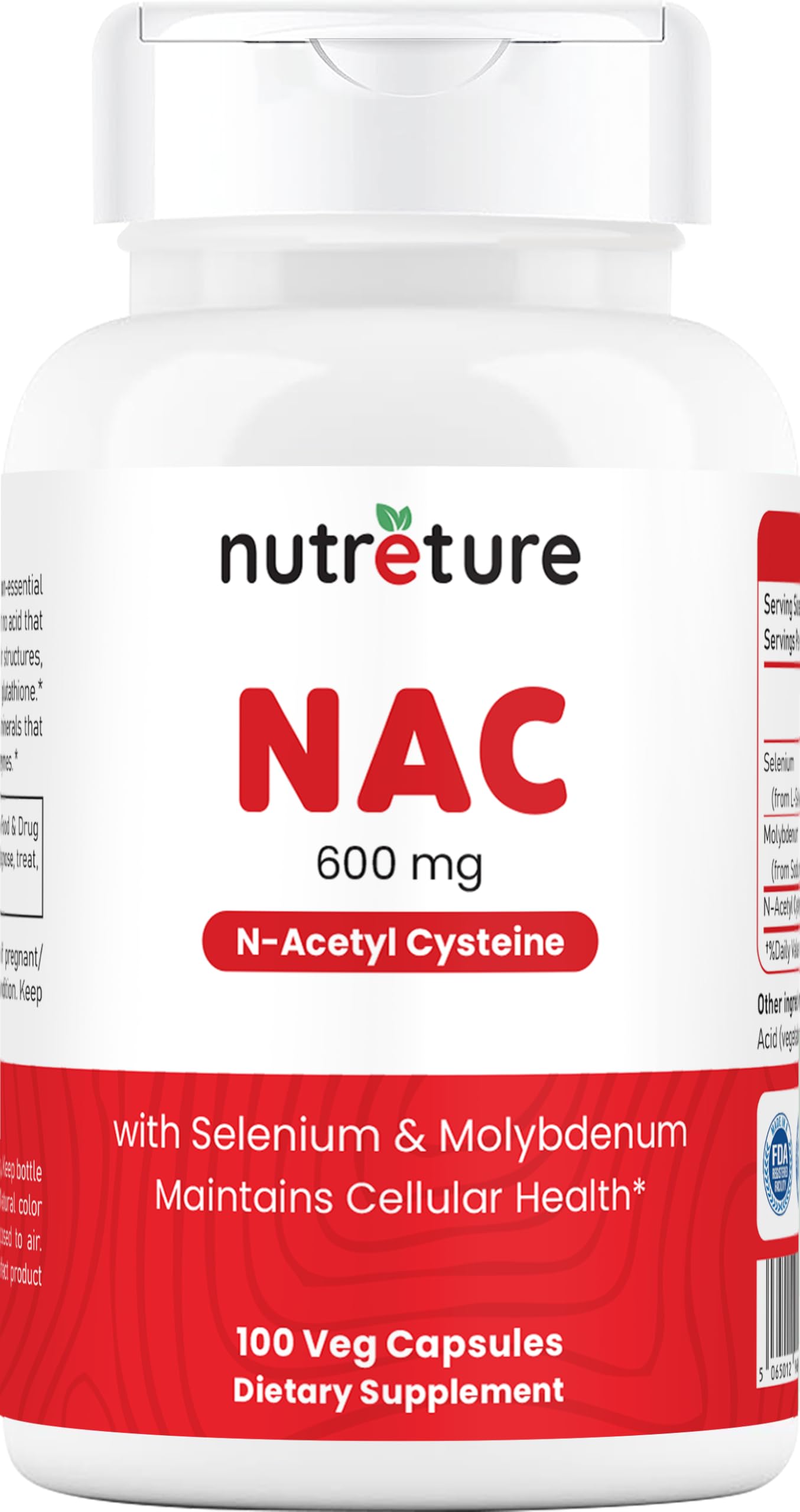 NAC Supplement – N-Acetyl Cysteine 600 mg | Liver Health with Selenium & Molybdenum | 100 Capsules