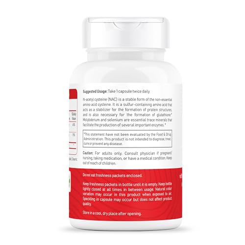 NAC Supplement – N-Acetyl Cysteine 600 mg | Liver Health with Selenium & Molybdenum | 100 Capsules