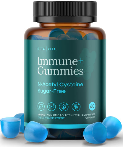 World's First Sugar-Free NAC Gummies – N-Acetyl Cysteine Supplement with MCT Oil Coating (60ct) | Respiratory Health & Liver Detox