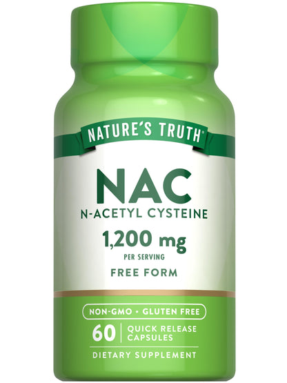 Nature's Truth NAC 1200mg – 60 Capsules | N-Acetyl Cysteine | Non-GMO