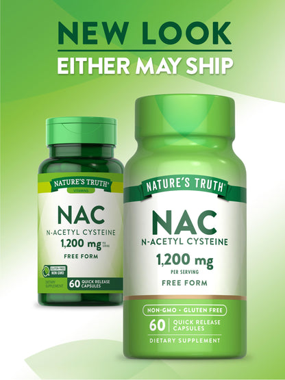 Nature's Truth NAC 1200mg – 60 Capsules | N-Acetyl Cysteine | Non-GMO