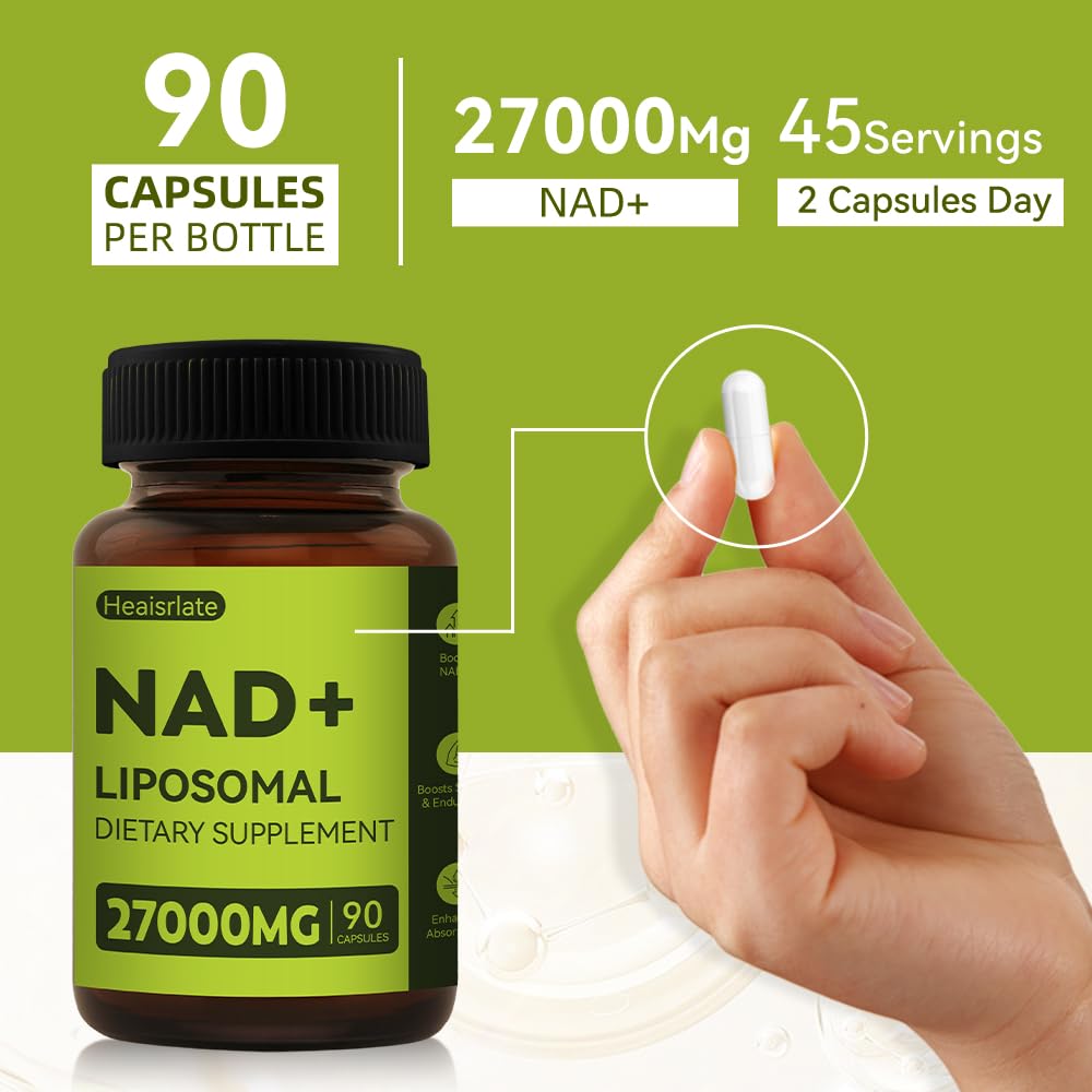 NAD+ 1000mg with Resveratrol & Quercetin — Anti-Aging NAD Supplement, Brain Health & Energy — 90 Caps