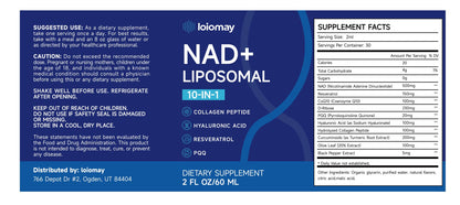 Liposomal NAD+ Liquid Drops 1500mg – Resveratrol, NR, PQQ, Collagen & Turmeric