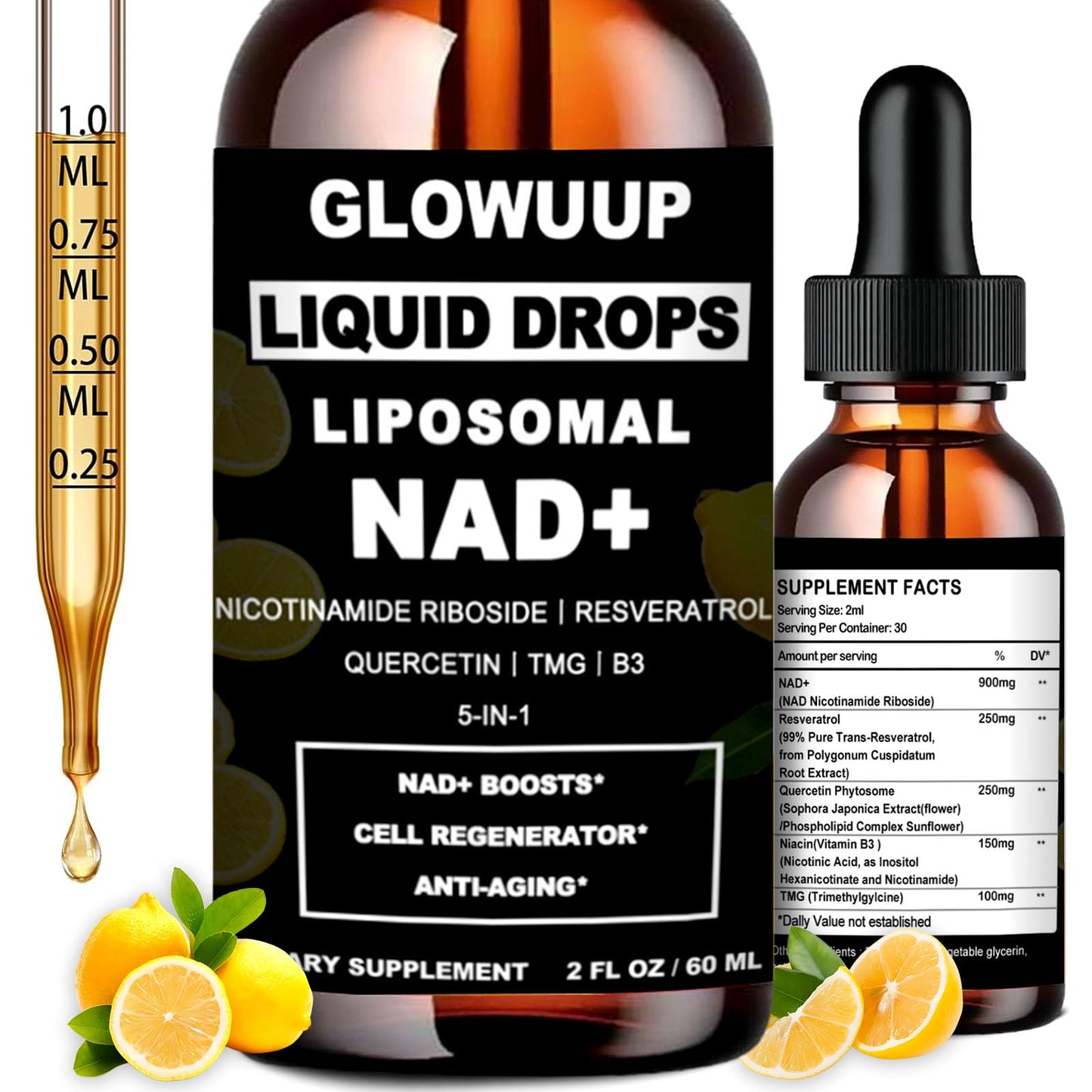 NAD+ Liposomal NR + Resveratrol 900mg | Energy & Longevity | GLOWUUP