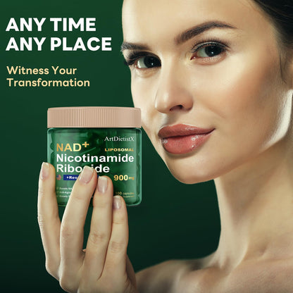 NAD+ NMN 900mg Liposomal NR with Resveratrol – 100 Capsules