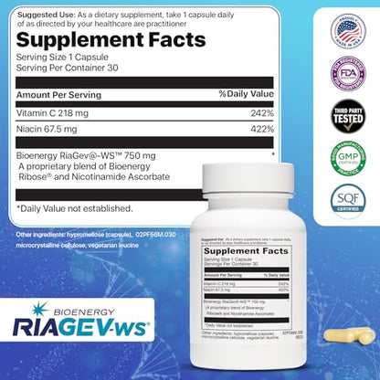 NAD+ Supplement 750mg | Advanced NR for Anti-Aging & Cellular Energy | 30 Servings