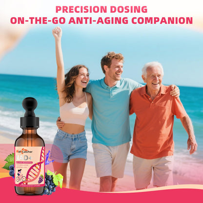 NAD+ Liquid Supplement for Women & Men – NAD+ Resveratrol Drops with CoQ10, Vitamin B2, Grape Seed Extract | 30 Servings