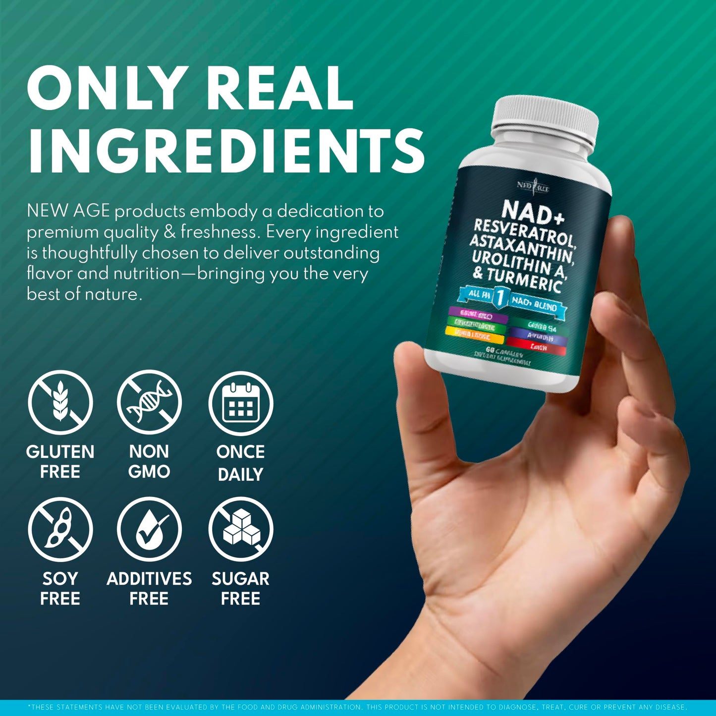 NEW AGE NAD+ Supplement – Astaxanthin, Urolithin A, Resveratrol, CoQ10 | Cellular Energy & Mitochondrial Support