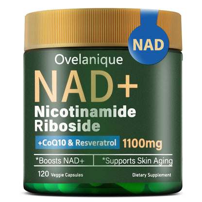 NAD+ Supplement 1100mg NR + Resveratrol | Liposomal Delivery | 120 Capsules