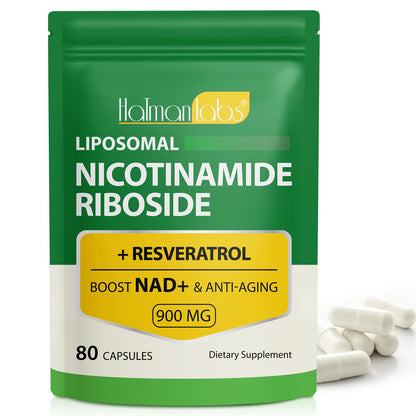 NAD Supplement - Liposomal Nicotinamide Riboside 900mg + Resveratrol & Quercetin | Ultra Strength 80 Capsules