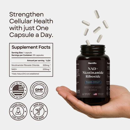 NAD+ & NR Supplement - Third-Party Tested, USA Made, 30-Day Supply