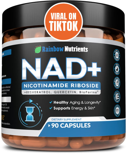 NAD+ Supplement with Nicotinamide Riboside, Resveratrol, Quercetin & BioPerine® | High Absorption