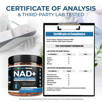 NAD+ Supplement with Nicotinamide Riboside, Resveratrol, Quercetin & BioPerine® | High Absorption