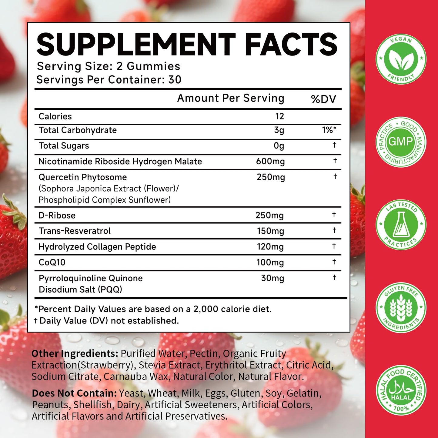 NR Collagen CoQ10 NAD+ Gummies - 1500mg per Serving, Energy & Anti-Aging | 120 Count