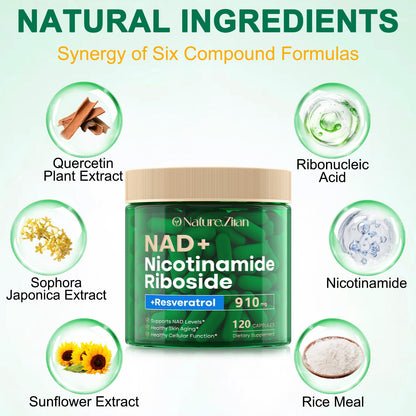 NAD+ Supplement - Liposomal Nicotinamide Riboside 910 mg with Resveratrol | 120 Capsules