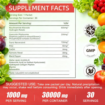 ALLBIZ NAD+ Liquid Supplement – Boost NAD+ Levels as We Age | 30 Packets