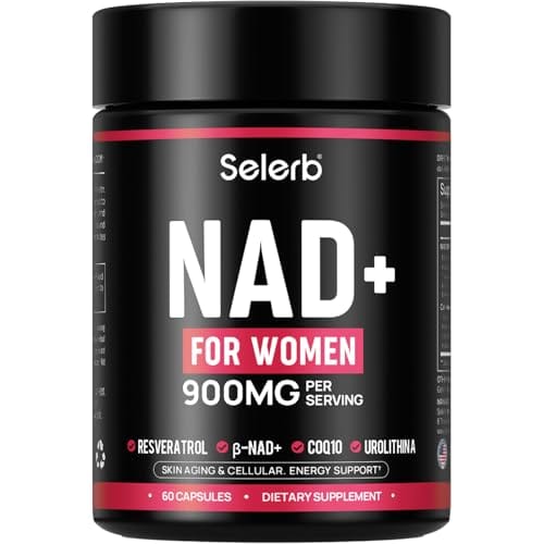 NAD+ Supplement for Women – β-NAD+ NMN Alternative with Trans-Resveratrol, CoQ10, D-Ribose | 60 Capsules Advanced