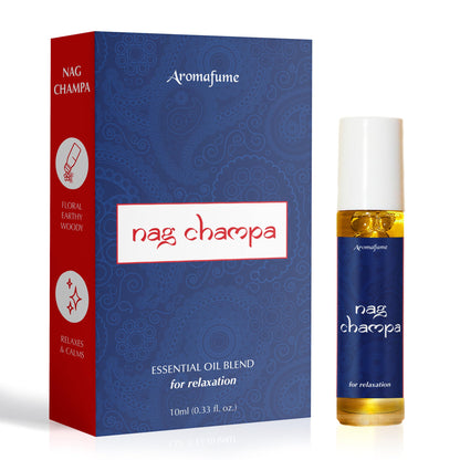 Nag Champa Essential Oil Roll-On Blend by Aromafume | 10ml | Sandalwood, Jasmine, Ylang Ylang & Champa Flower