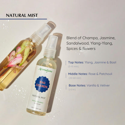 Nag Champa Natural Mist Spray by Aromafume | 100 ml | Sandalwood, Jasmine, Ylang Ylang & Champa