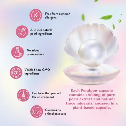 Organic Pearl Powder Capsules 1500mg | Skin Radiance, Eye Wellness & Nails | 60 Capsules
