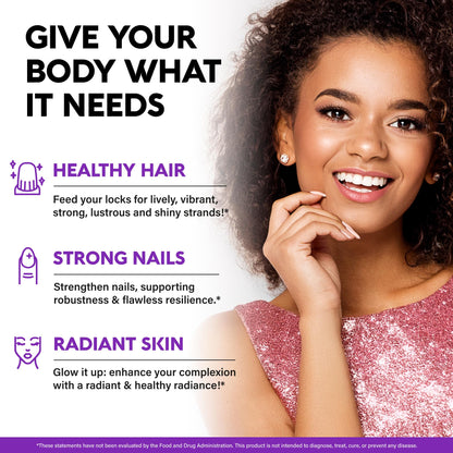 Biotin Gummies with Collagen 10,000 mcg – Hair, Skin & Nails Support (Sugar-Free, Mixed Berry) 60 Gummies