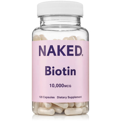 NAKED Biotin 10,000mcg - Max Strength Vitamin B7 for Hair, Skin & Nails | Non-GMO, Gluten-Free, Vegan