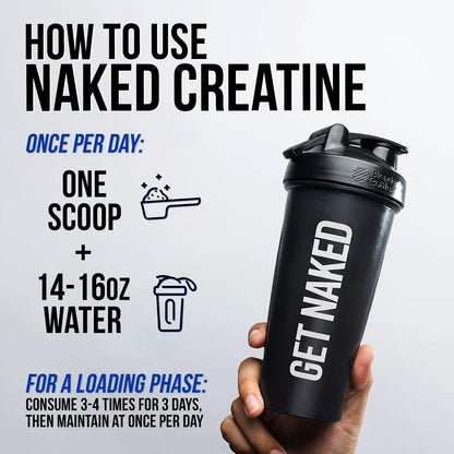 NAKED Pure Micronized Creatine Monohydrate Powder – Unflavored, 500g Bulk | Vegan, Non-GMO, Gluten-Free, Soy-Free | 100 Servings