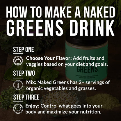 NAKED Super Greens Powder – Organic Greens, 35 Servings, Vegan & Non-GMO
