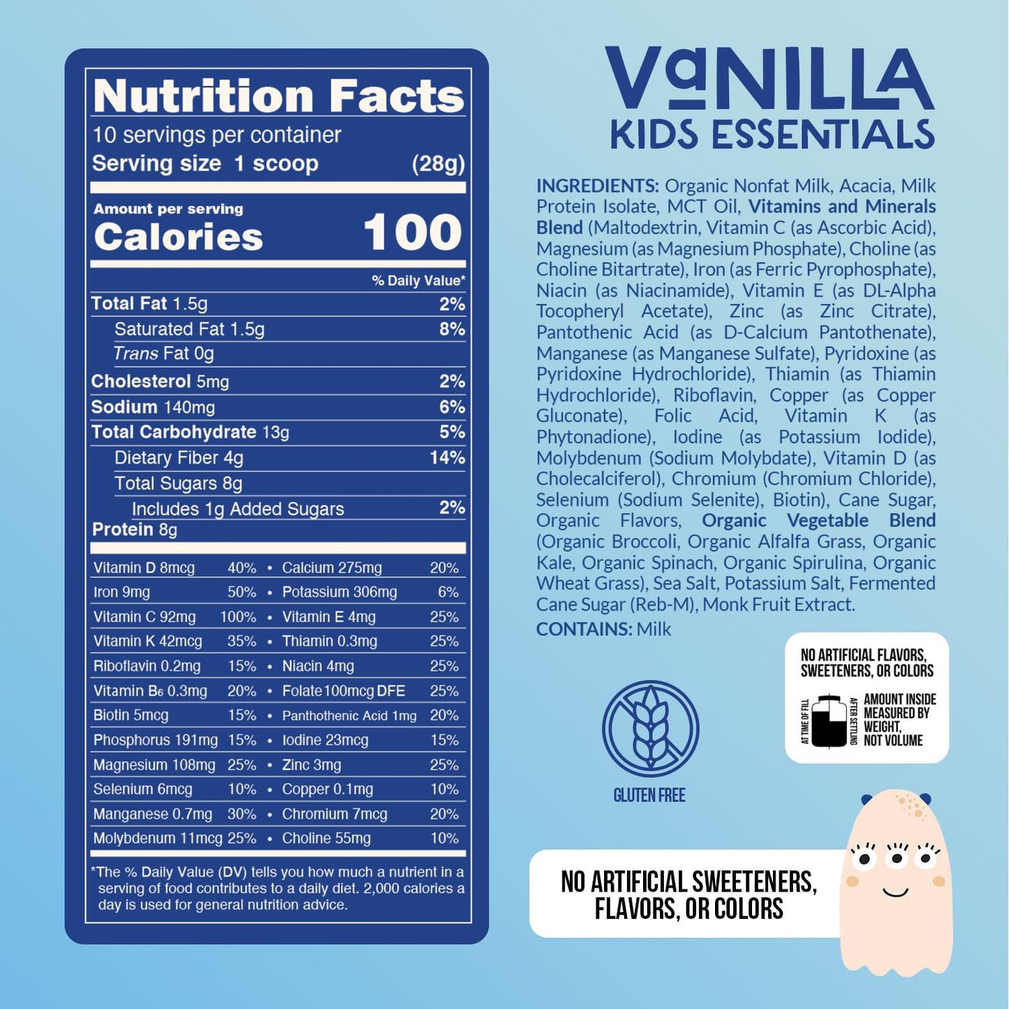 Naked Vanilla Kids Daily Essentials: Organic Milk Protein Shake