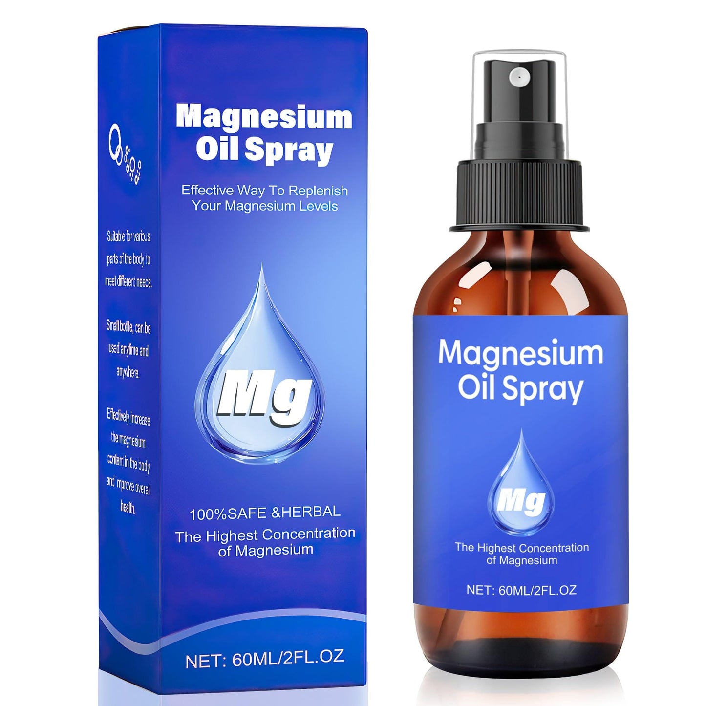 nakido Magnesium Spray – 100% Pure Dead Sea Magnesium Chloride – Relieve Muscle Soreness & Promote Sleep (3 FL OZ)