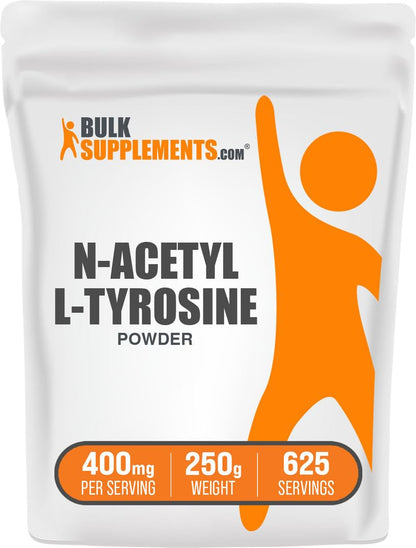 BulkSupplements.com N-Acetyl L-Tyrosine Powder (NALT) – Tyrosine Supplement, 400 mg/Serving, 250 g