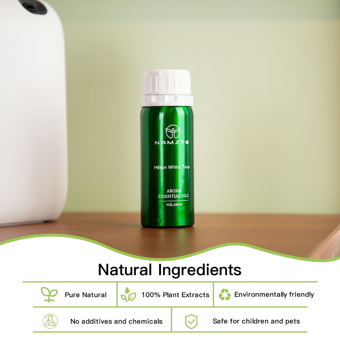 NAMSTE White Tea Essential Oil for Diffusers | Hotel-Quality Serenity at Home