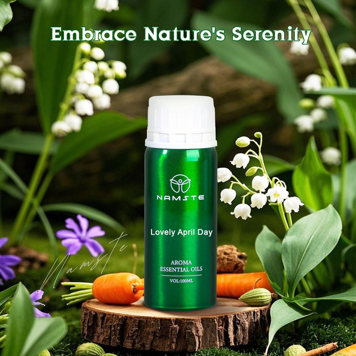 NAMSTE Lovely April Day Essential Oil for Diffusers – Citrus Orange & Lemon, Musk & Cedarwood