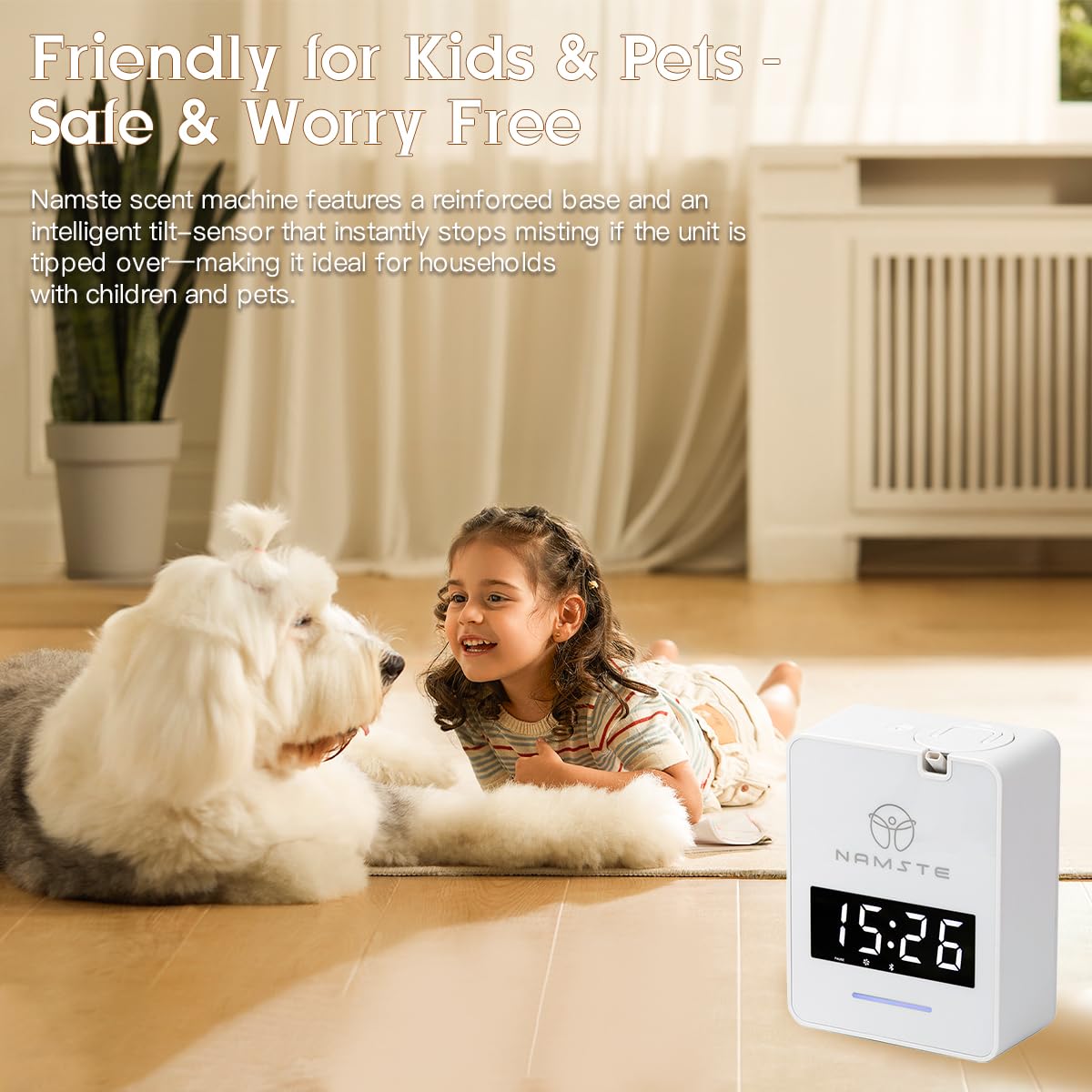 Namste Waterless Diffuser: 3000 sq ft HVAC Diffusion with Clock & Bluetooth