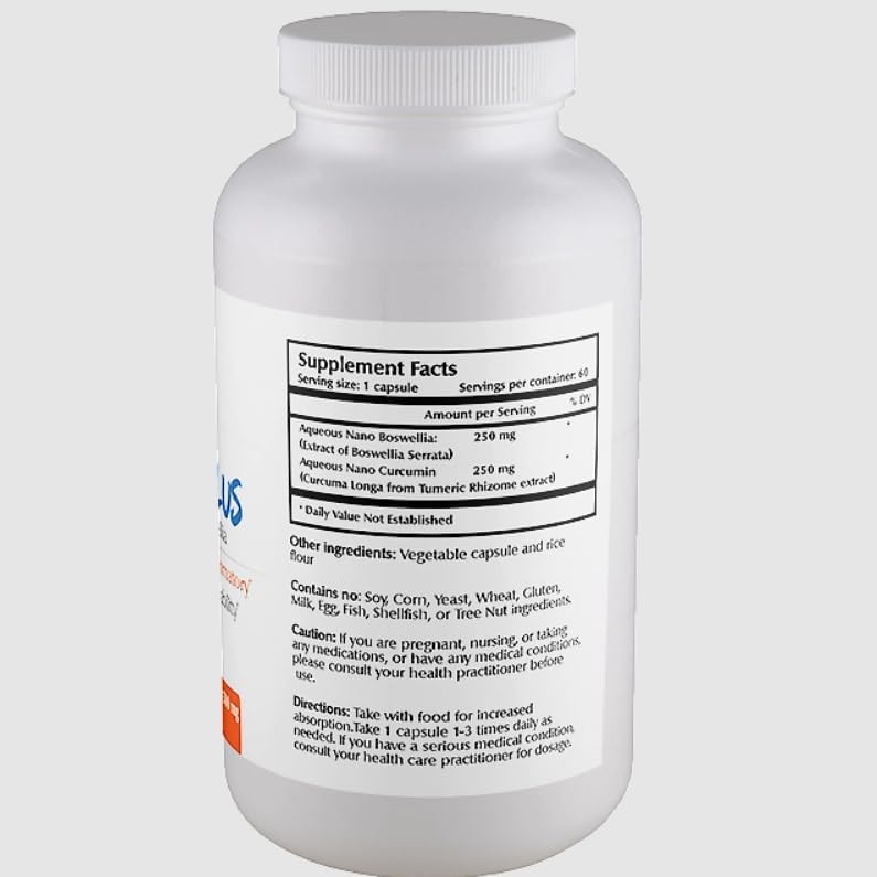 One Planet Nutrition Nano Curcumin Plus Capsules 500 mg, 60 Count | High Absorption Turmeric & Boswellia | Vegan Gluten Free