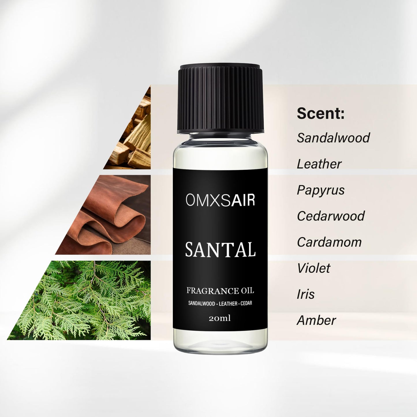 Luxury Hotel Scent Santal Diffuser Refill Kit – 20ml Nano-Formula, Long-Lasting Fragrance for Large Rooms