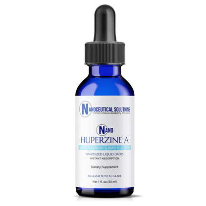 Nano HUPERZINE A – Nanosized Liquid, Instant Absorption, 6000 mcg per Bottle | 30 Servings | Non-GMO GMP Certified