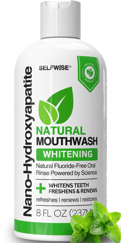 Nano-Hydroxyapatite Mouthwash with Xylitol – Fluoride-Free, Alcohol-Free, Gentle Whitening & Enamel Support