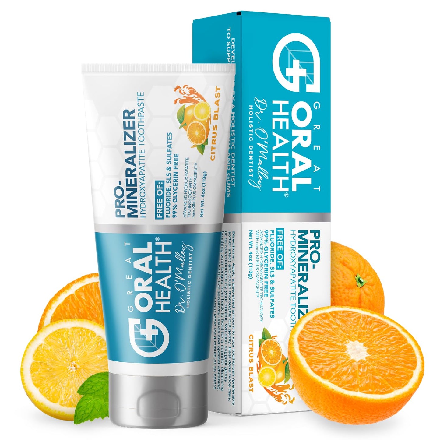Nano Hydroxyapatite Toothpaste Fluoride Free – Dentist Formulated Pro Remineralizing Toothpaste Citrus Blast