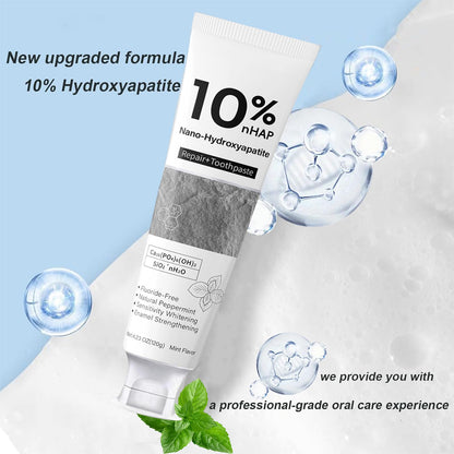 Nano-Hydroxyapatite Toothpaste, New Upgraded Formula, Strengthens Enamel, Fluoride-Free Toothpaste, Gentle on Sensitive Teeth 4.23oz 2pc
