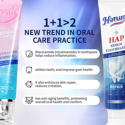Whitening Niacinamide Toothpaste + Nano Hydroxyapatite Toothpaste – 3.53oz & 4oz
