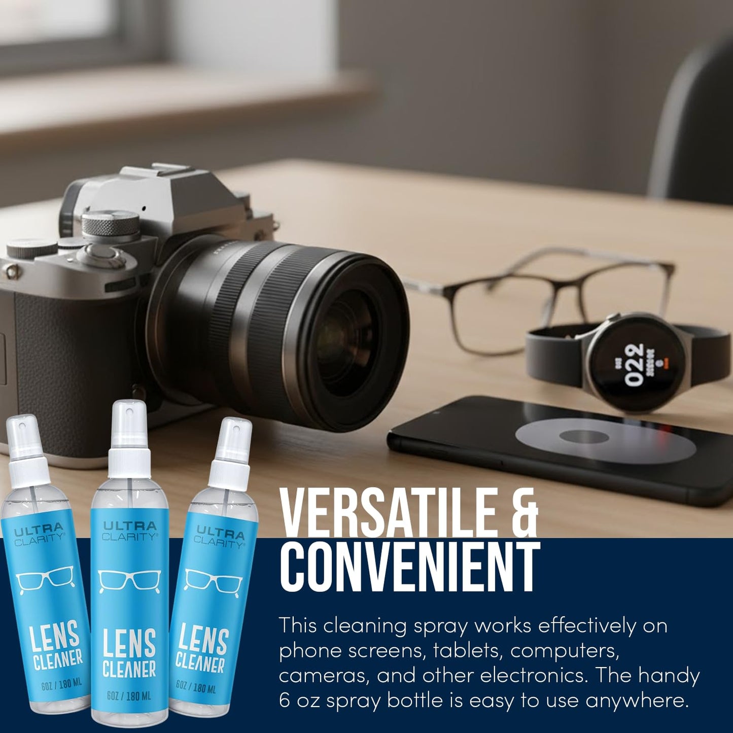 Nano Magic Eyeglass Lens Cleaning Spray 6 oz (3 Pack) – Silicone-Free