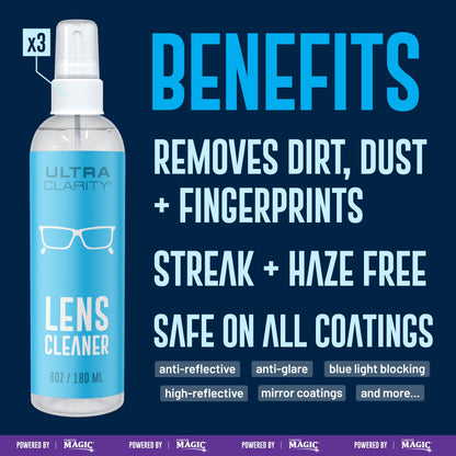 Nano Magic Eyeglass Lens Cleaning Spray 6 oz (3 Pack) – Silicone-Free