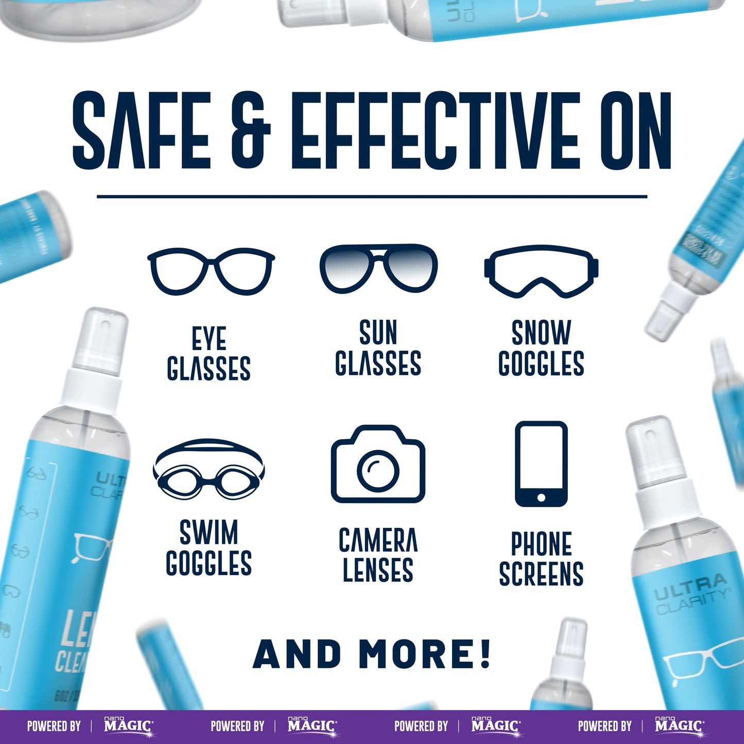 Nano Magic Eyeglass Lens Cleaning Spray 6 oz (3 Pack) – Silicone-Free