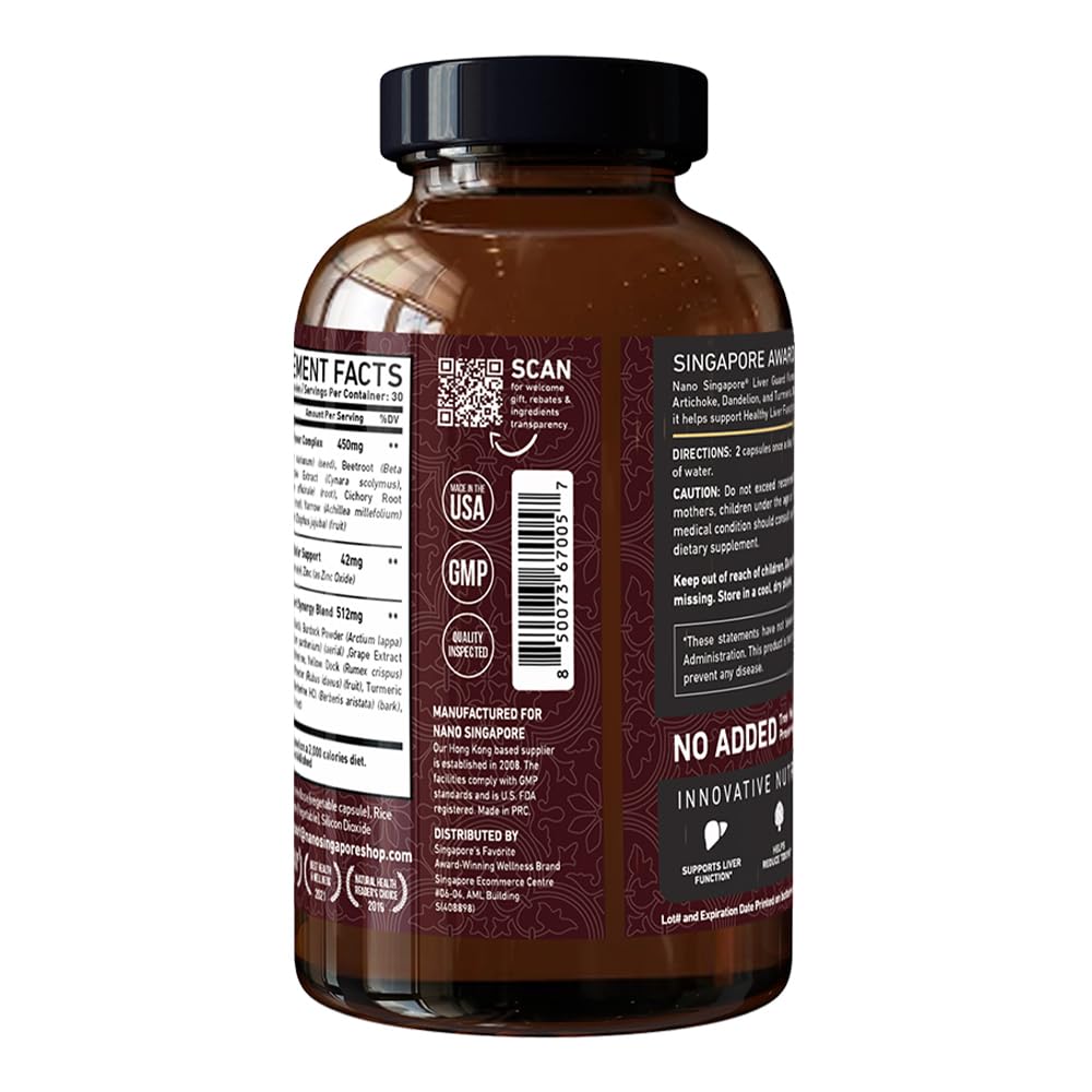 Nano Singapore Liver Guard Formula – Liver Health Support, Detox & Digestive Health | 60 Capsules