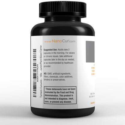 Nanocur Turmeric Curcumin - 100x Active, 170% More Active, Piperine-Free | Joint Support