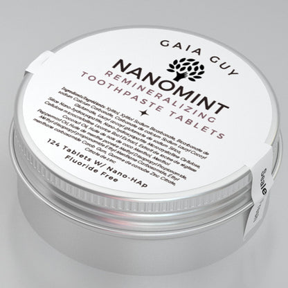 NanoMint - Remineralizing Toothpaste Tablets | Nano Hydroxyapatite | Fluoride-Free | 124 Tabs | Eco-Friendly Travel Tin