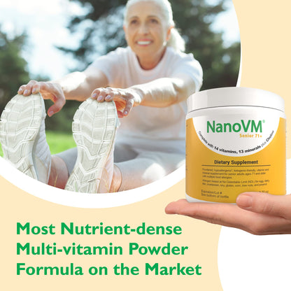 NanoVM Senior 71+ Unflavored Multivitamin Powder | Allergen-Free, Low-Carb (275g) – Solace Nutrition
